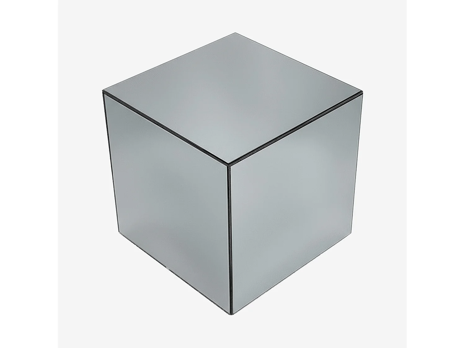 Mesa cúbica con espejos, 40cm transparent