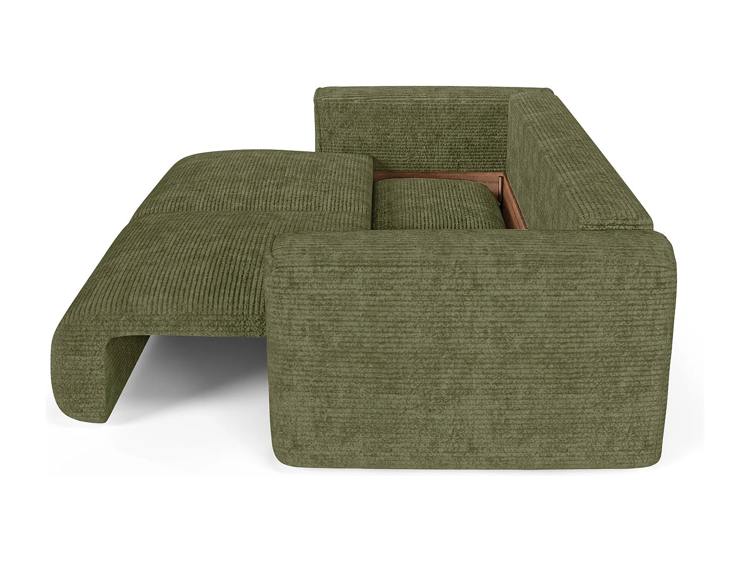Canapé convertible avec coffre COMO en Velours côtelé