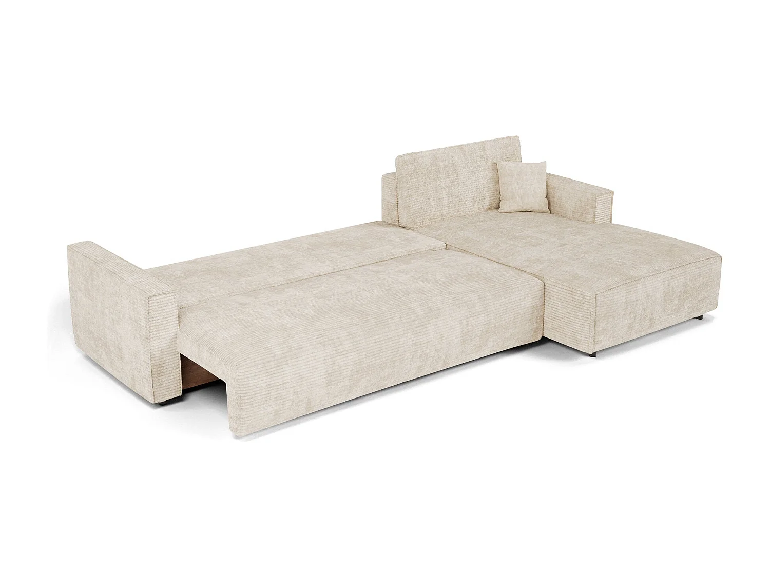 Canapé d'angle droit convertible avec coffre  en Velours côtelé