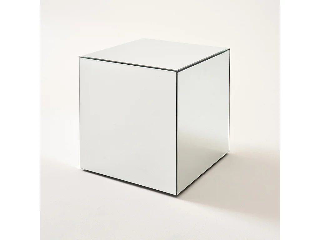 Mesa cúbica con espejos, 35cm transparent