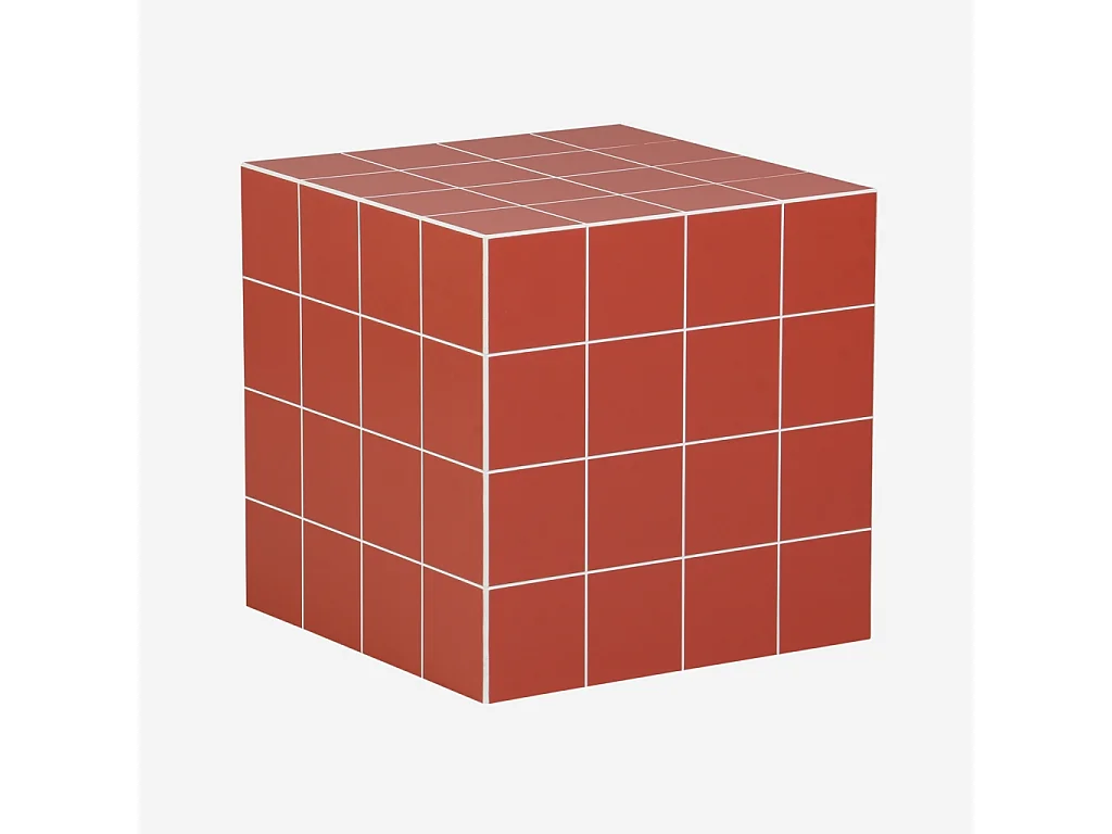 Tavolino cubico effetto piastrelle di cemento, terracotta