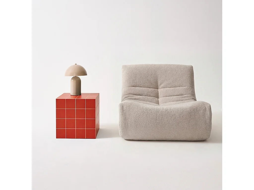 Tavolino cubico effetto piastrelle di cemento, terracotta