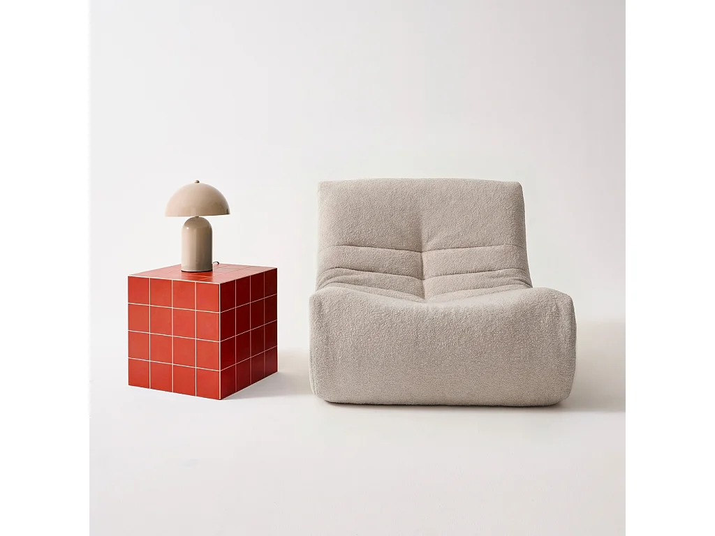 Tavolino cubico effetto piastrelle di cemento, terracotta