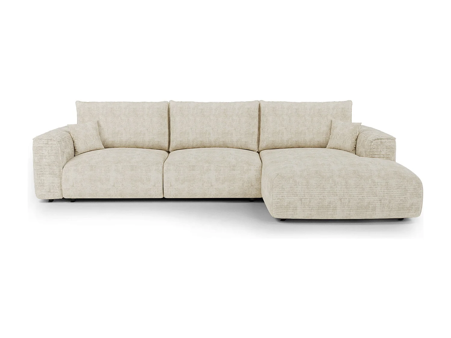 Canapé d'angle droit convertible express COMO en Velours côtelé