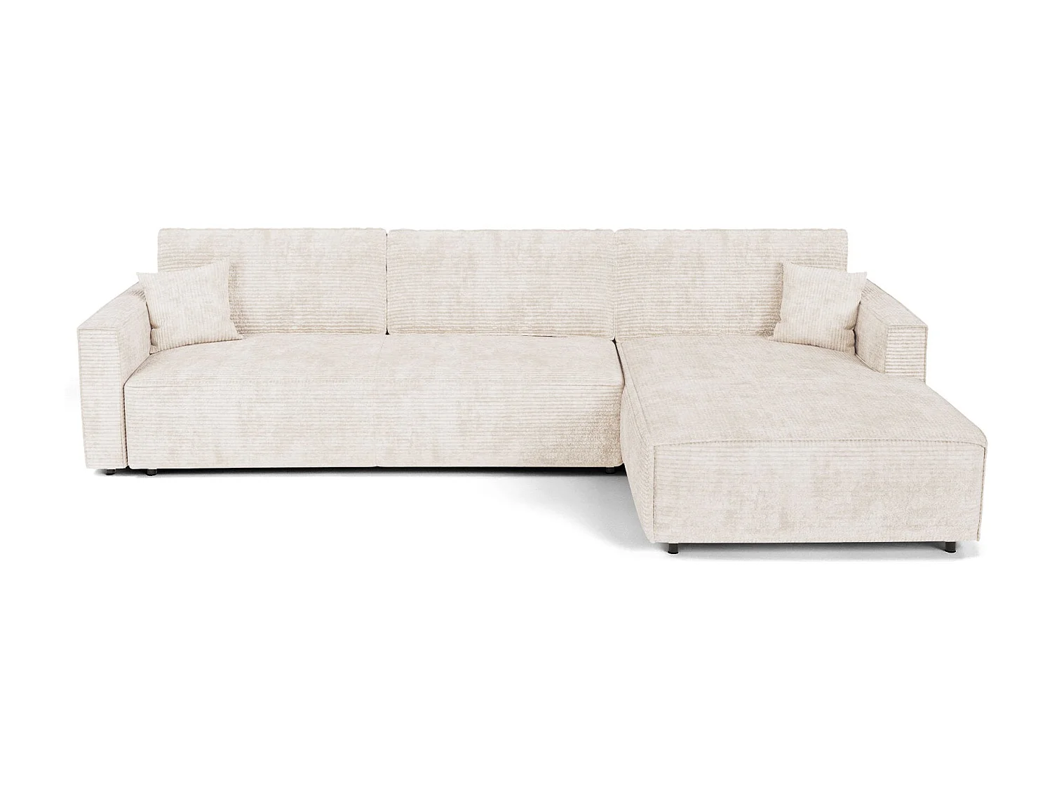 Canapé d'angle droit convertible avec coffre  en Velours côtelé