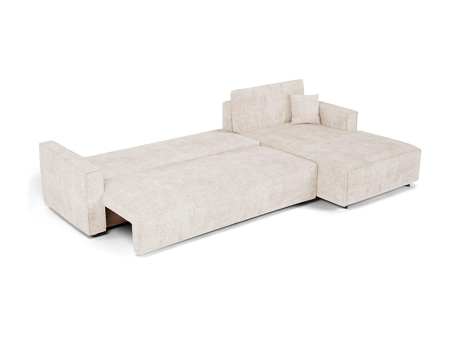 Canapé d'angle droit convertible avec coffre  en Velours côtelé