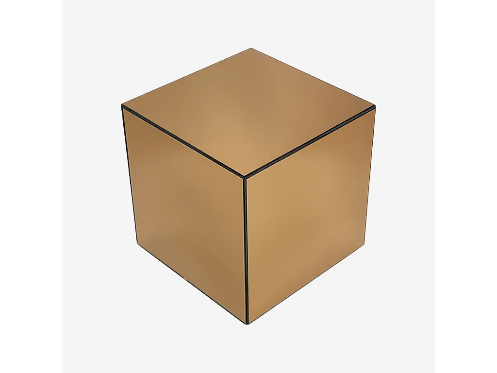 Tavolino, lato del divano, cubo a specchio 35cm, ambre