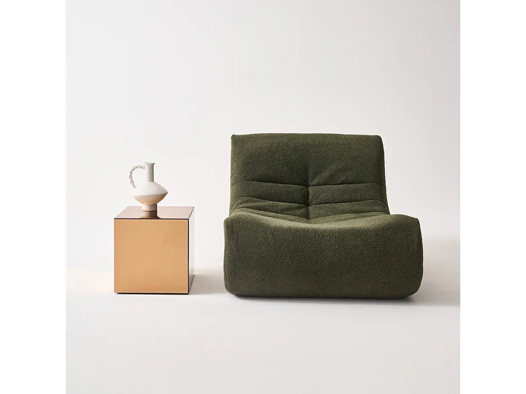 Tavolino, lato del divano, cubo a specchio 35cm, ambre