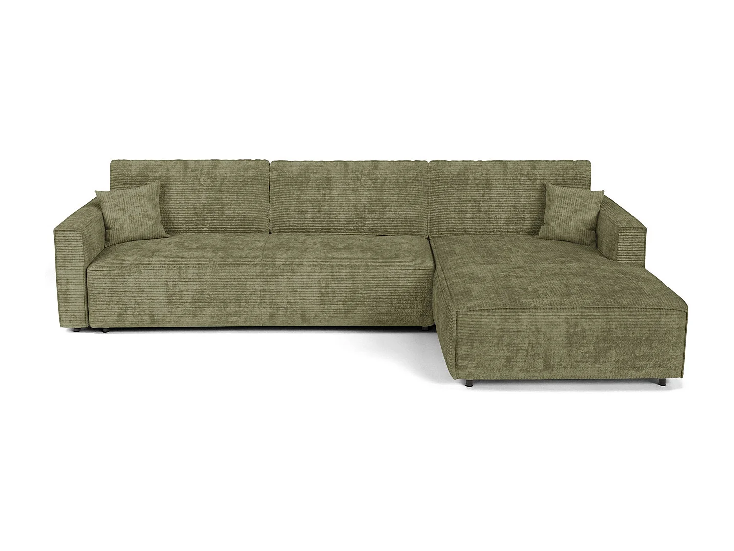 Canapé d'angle droit convertible avec coffre  en Velours côtelé