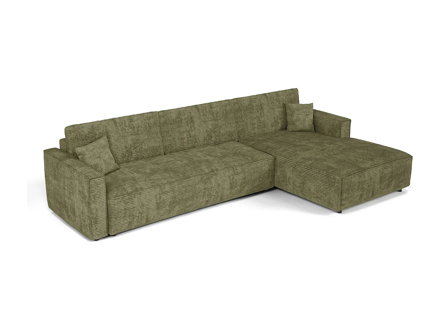 Canapé d'angle droit convertible avec coffre  en Velours côtelé