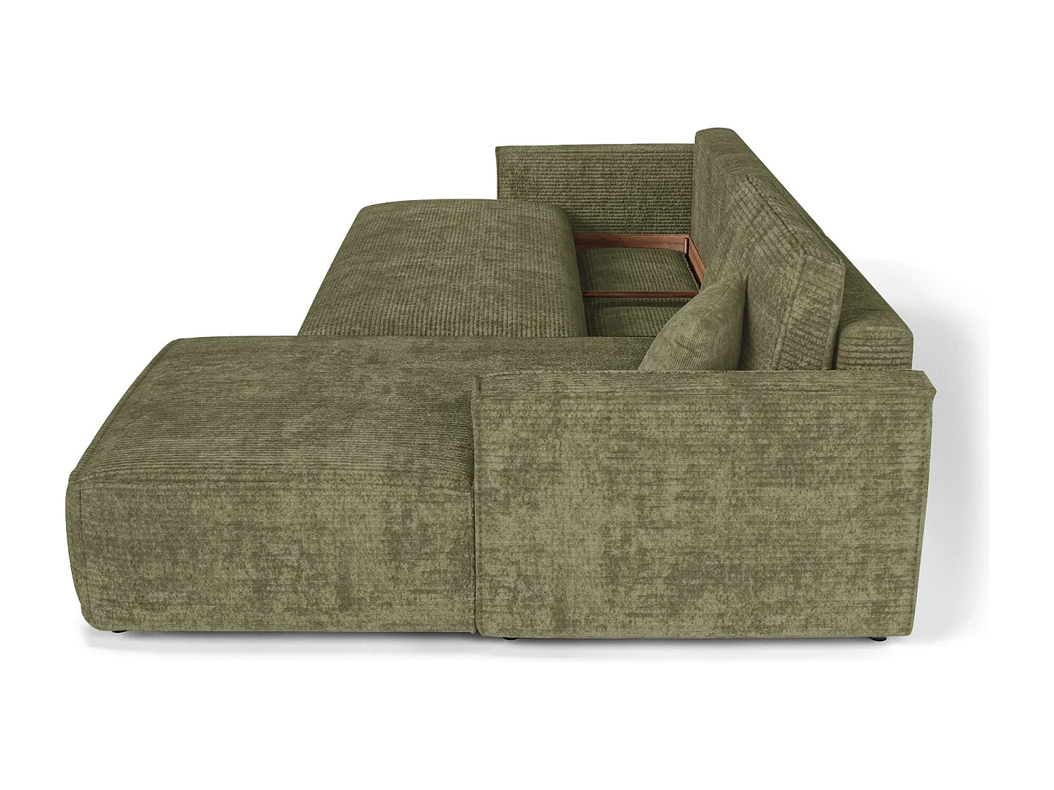 Canapé d'angle droit convertible avec coffre  en Velours côtelé