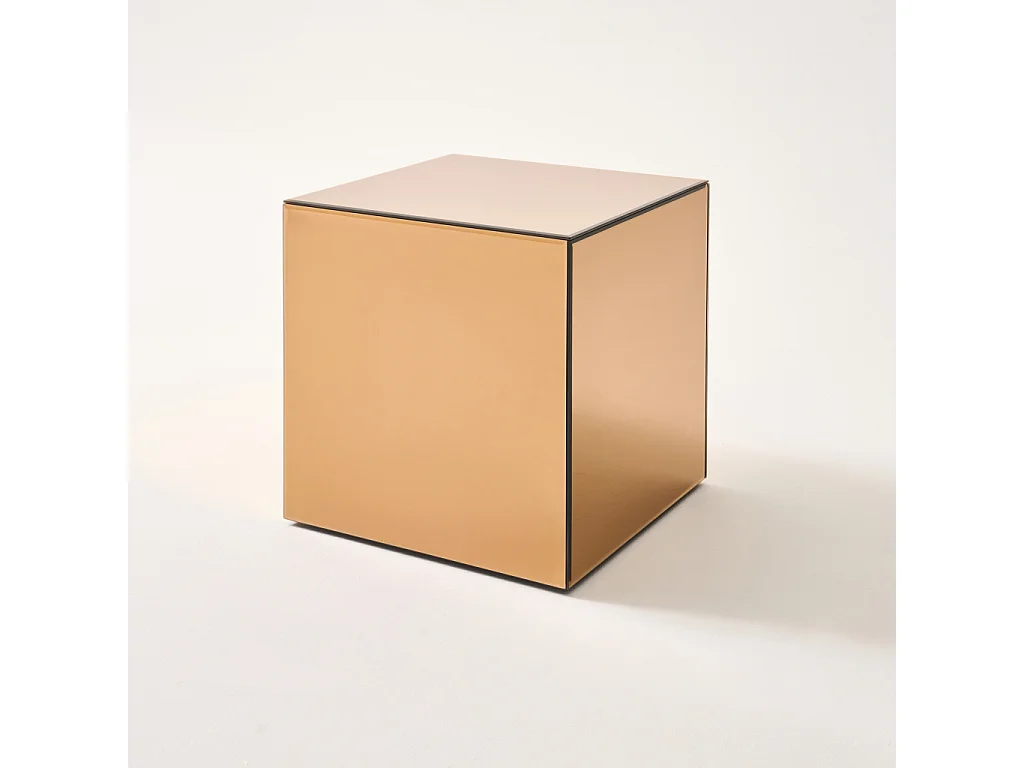 Tavolo cubico a specchio, tavolino da divano, ambre