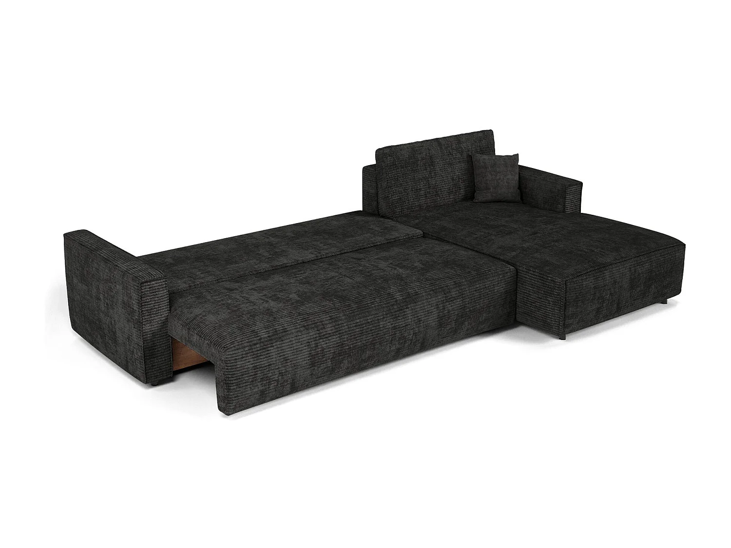 Canapé d'angle droit convertible avec coffre  en Velours côtelé