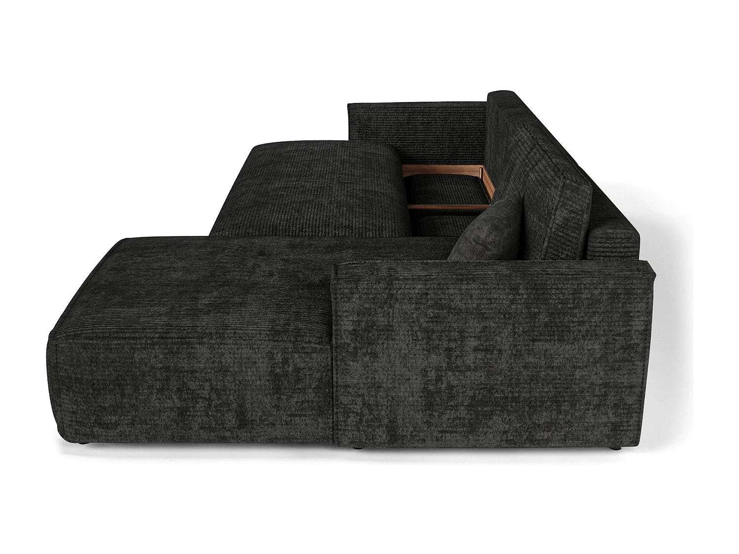 Canapé d'angle droit convertible avec coffre  en Velours côtelé