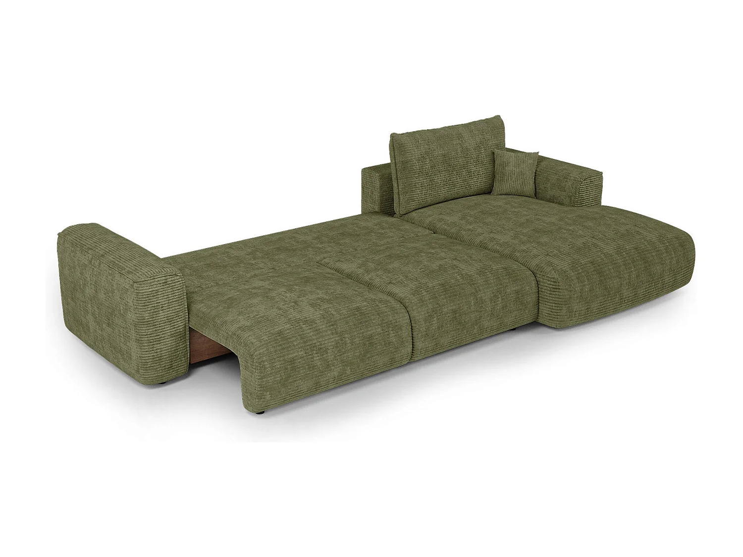 Canapé d'angle droit convertible avec coffre COMO en Velours côtelé