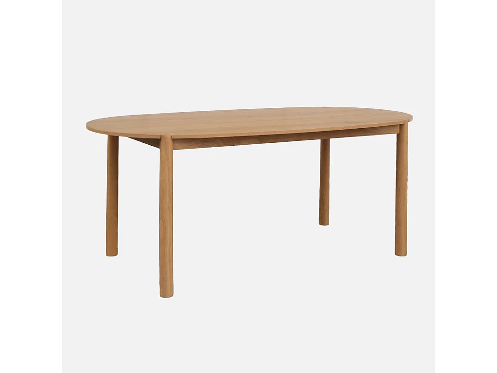 Table à manger ovale bois d'hévéa 6 places naturel - Constance