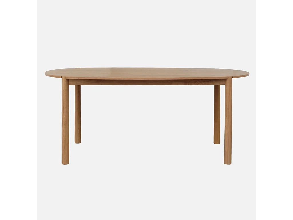 Table à manger ovale bois d'hévéa 6 places naturel - Constance