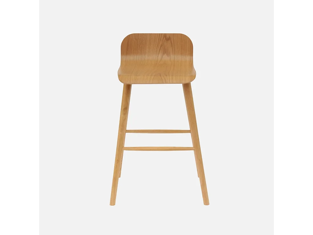 Set 2 sgabelli da bar scandinavo in legno di hevea 67,5 cm, marrone