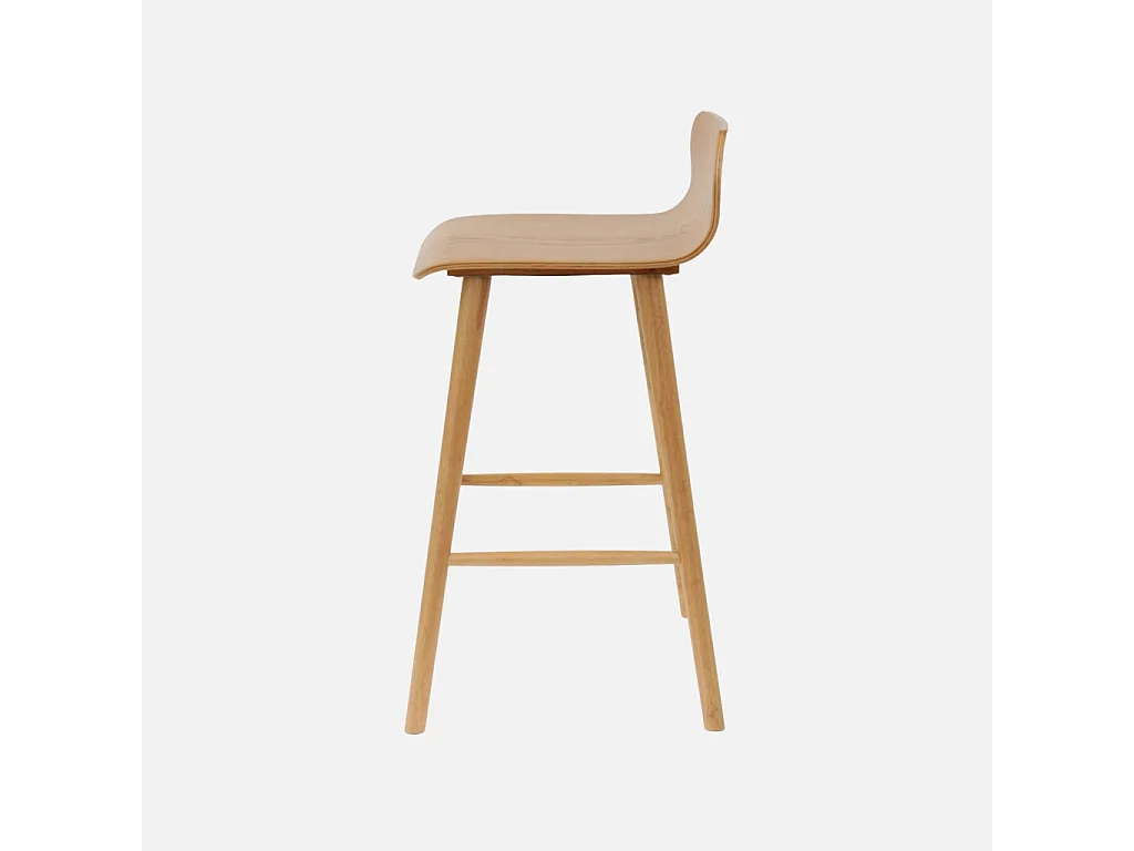 Set 2 sgabelli da bar scandinavo in legno di hevea 67,5 cm, marrone