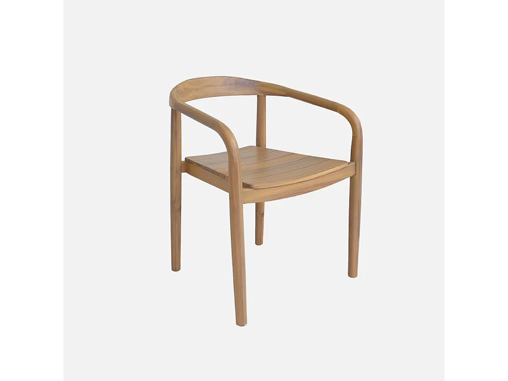 Lot de 2 fauteuils de jardin bois d'acacia couleur teck - Naio