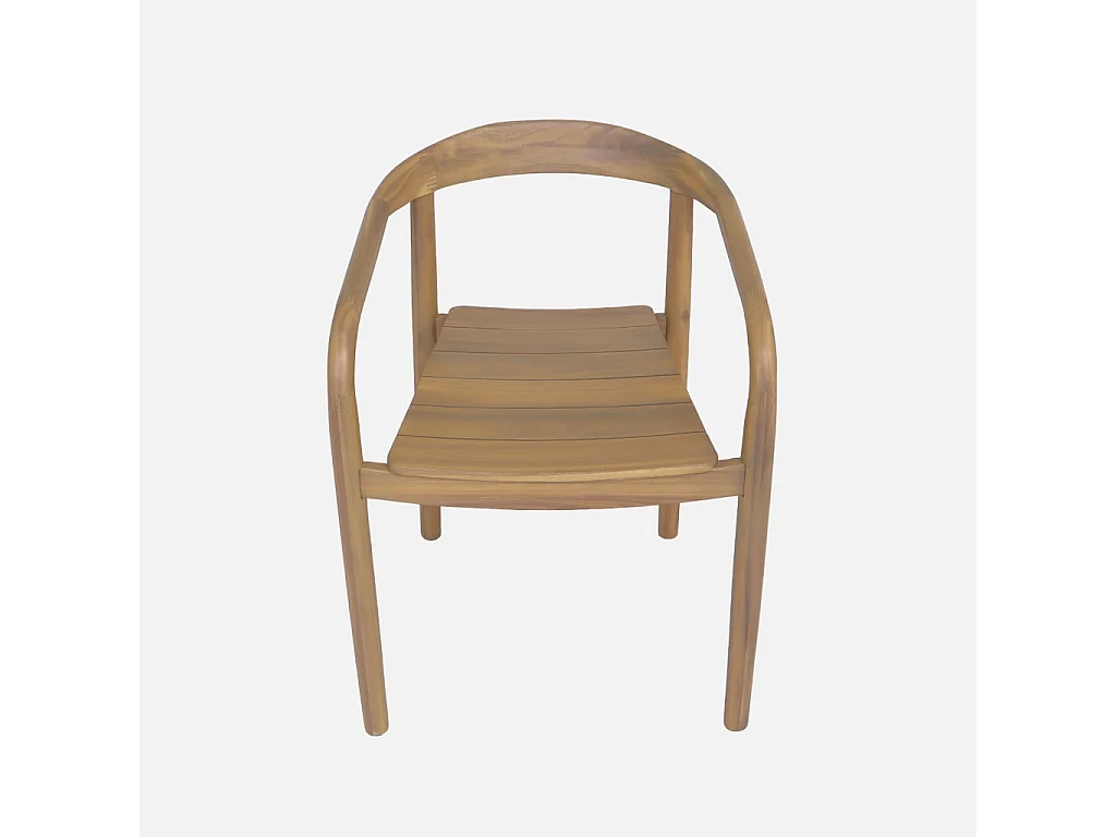 Lot de 2 fauteuils de jardin bois d'acacia couleur teck - Naio