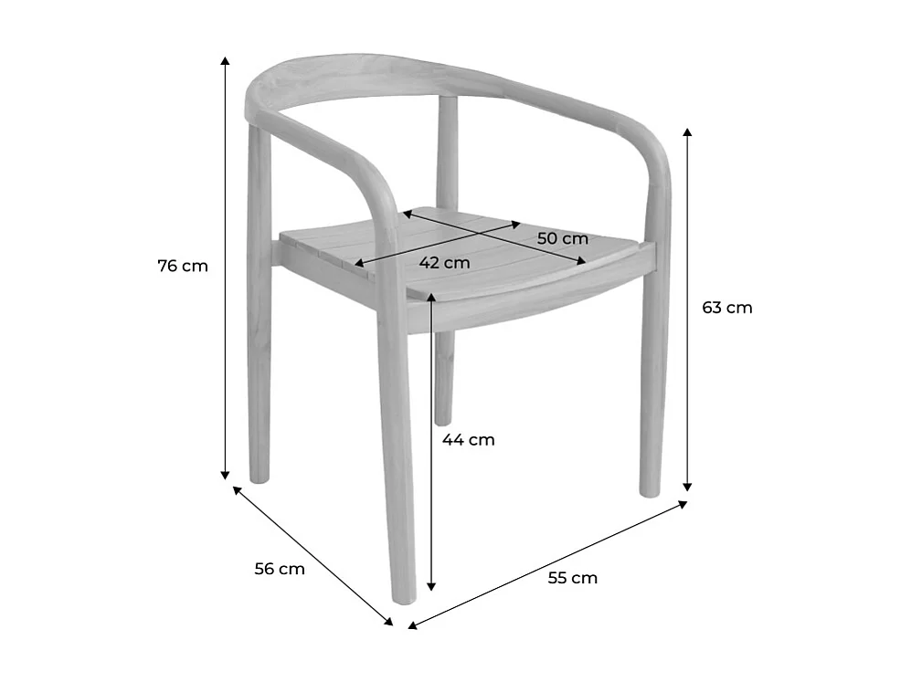 Lot de 2 fauteuils de jardin bois d'acacia couleur teck - Naio
