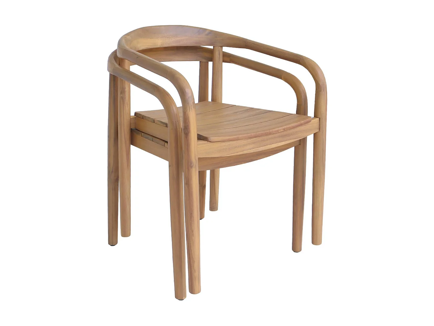 Lot de 2 fauteuils de jardin bois d'acacia couleur teck - Naio