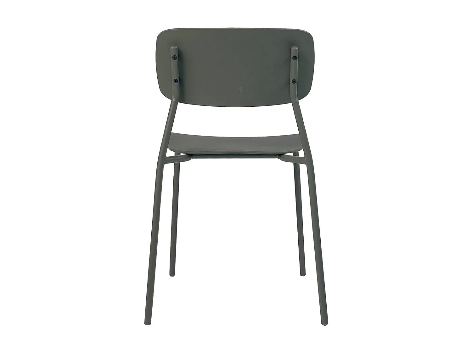 Set 4 sedie da giardino impilabili in acciaio, verde kaki