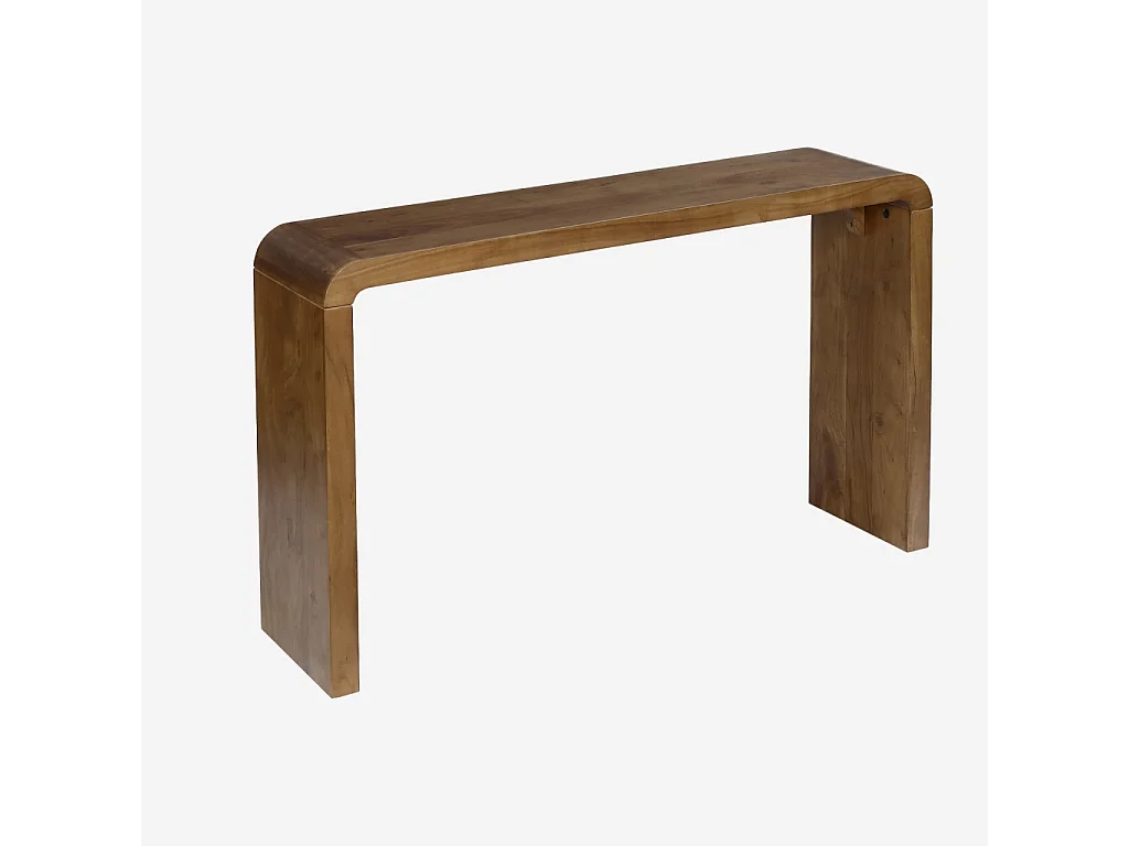 Consola exótica de madera de acacia, 120cm nogal