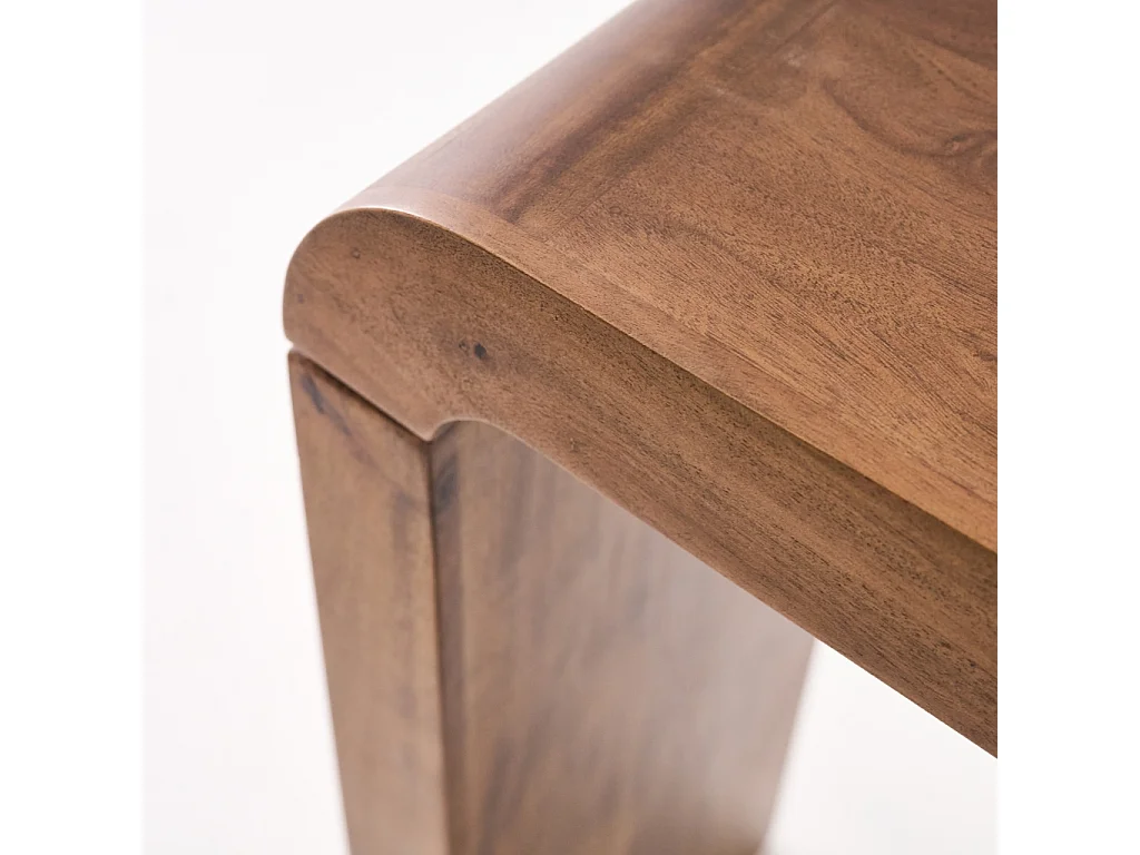 Consola exótica de madera de acacia, 120cm nogal