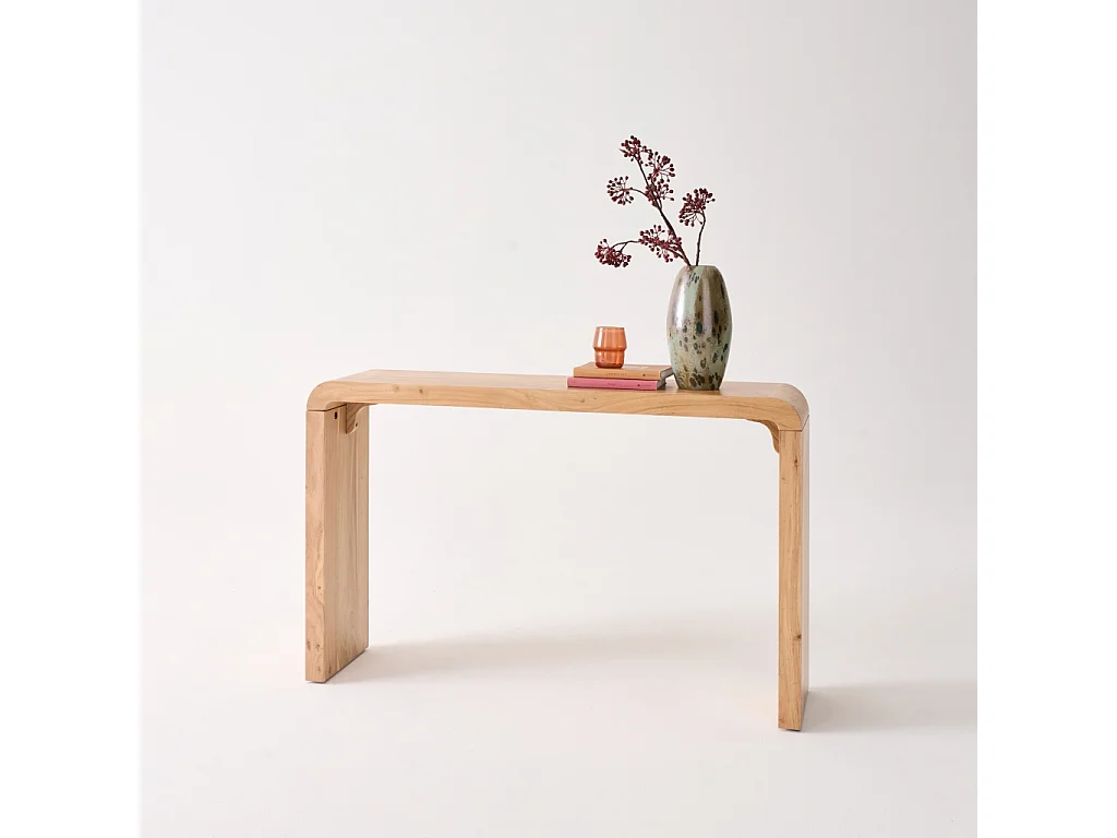 Consola exótica de madera de acacia, 120cm natural