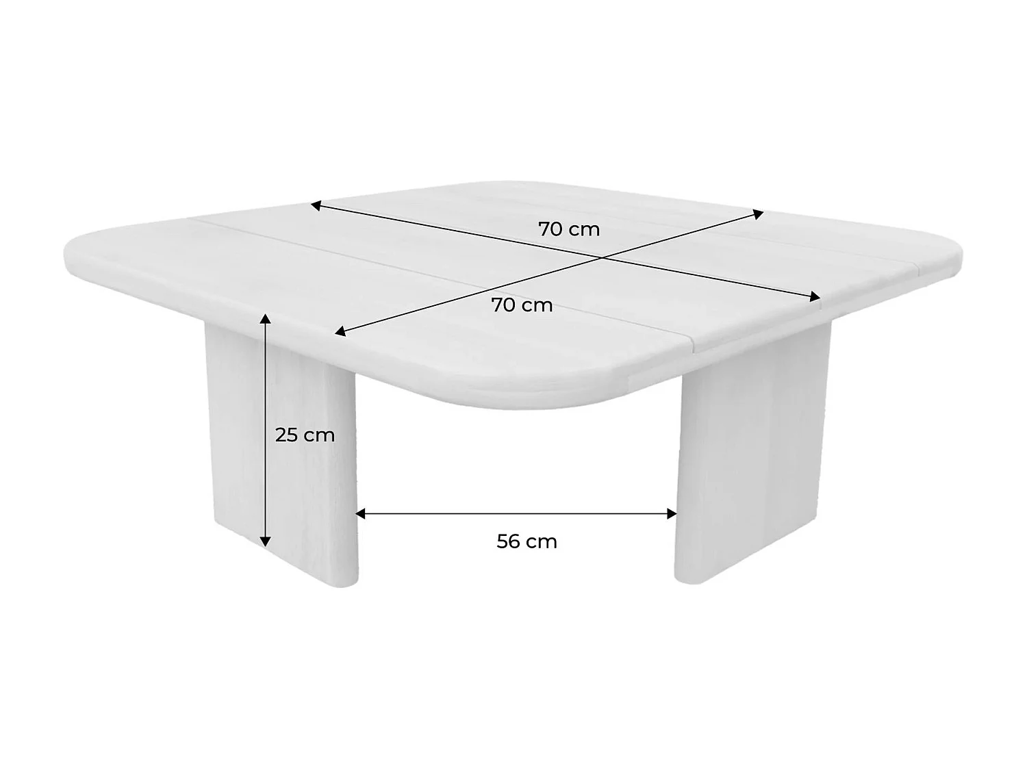 Tavolino da giardino quadrato in legno di acacia, 70cm, marrone