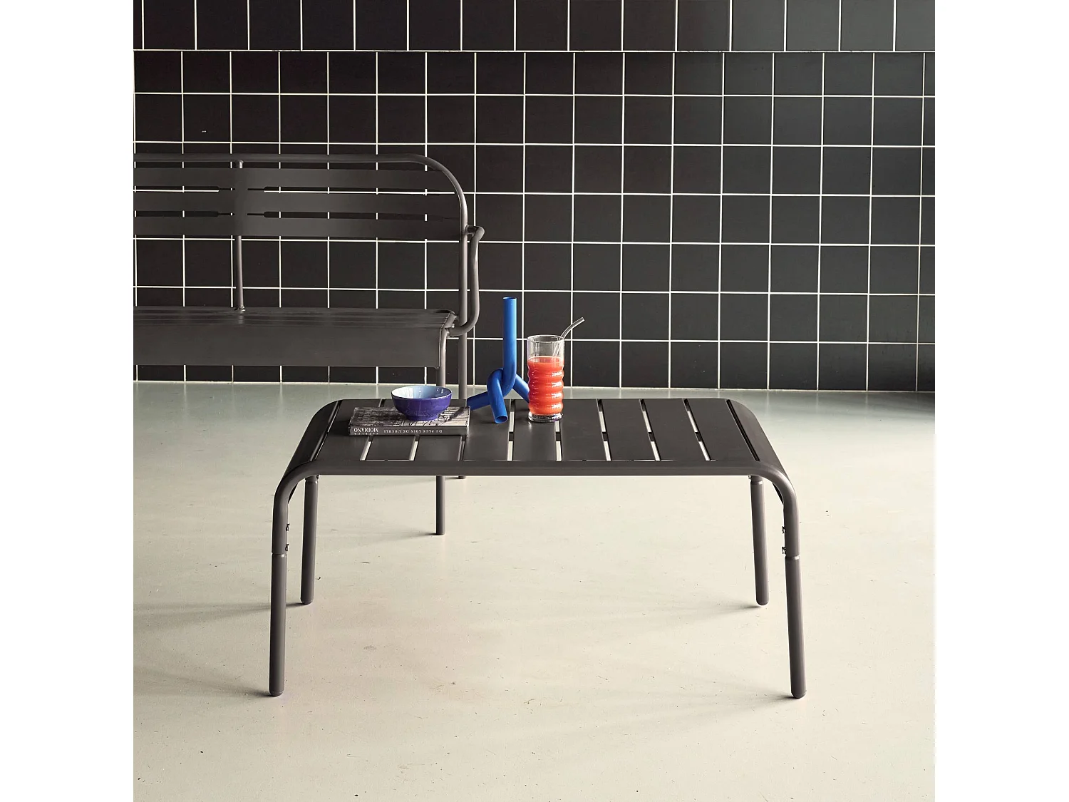 Tavolino da giardino in acciaio, 90 cm, antracite
