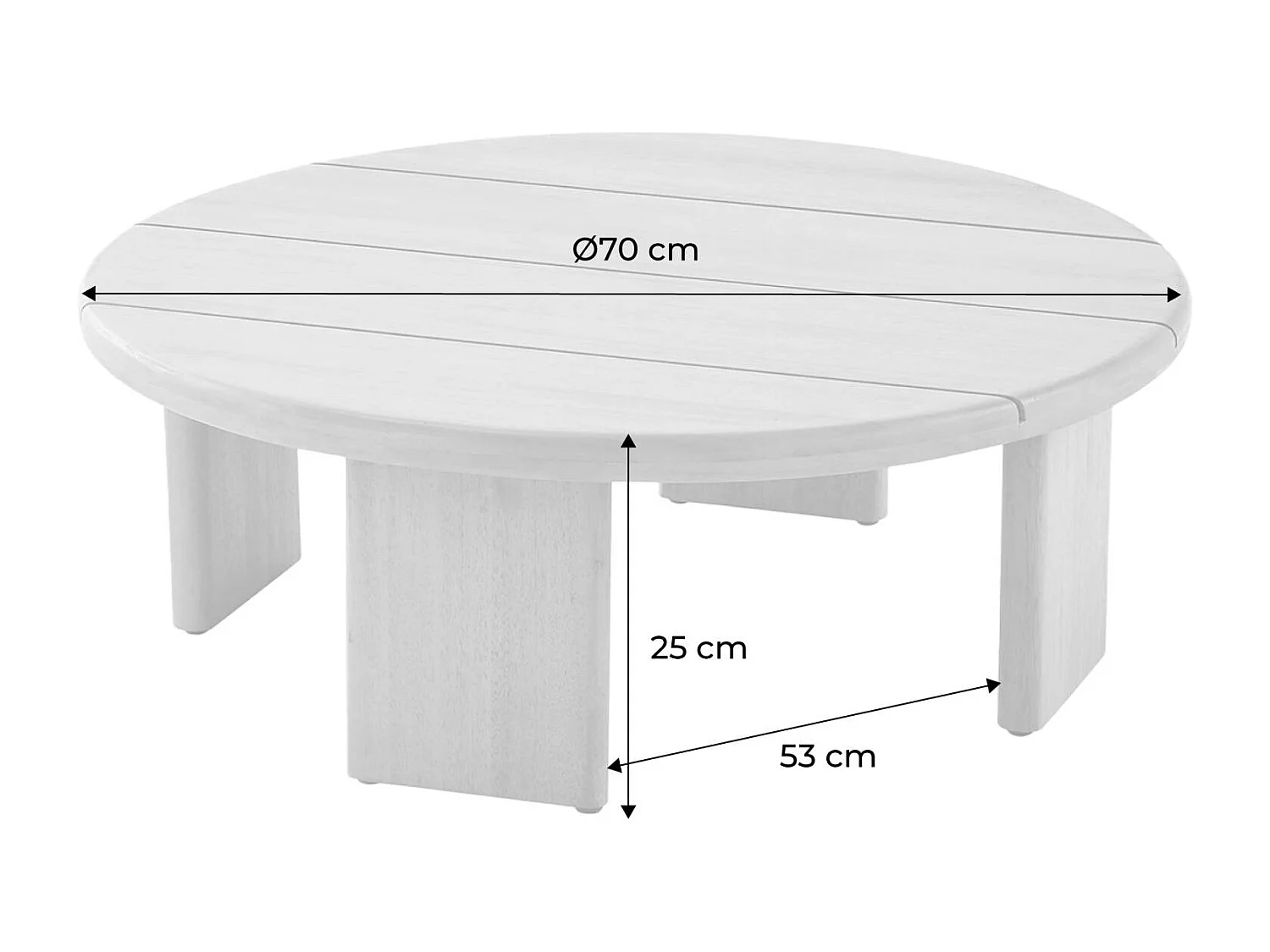 Tavolino da giardino rotondo in legno di acacia, 70cm, marrone