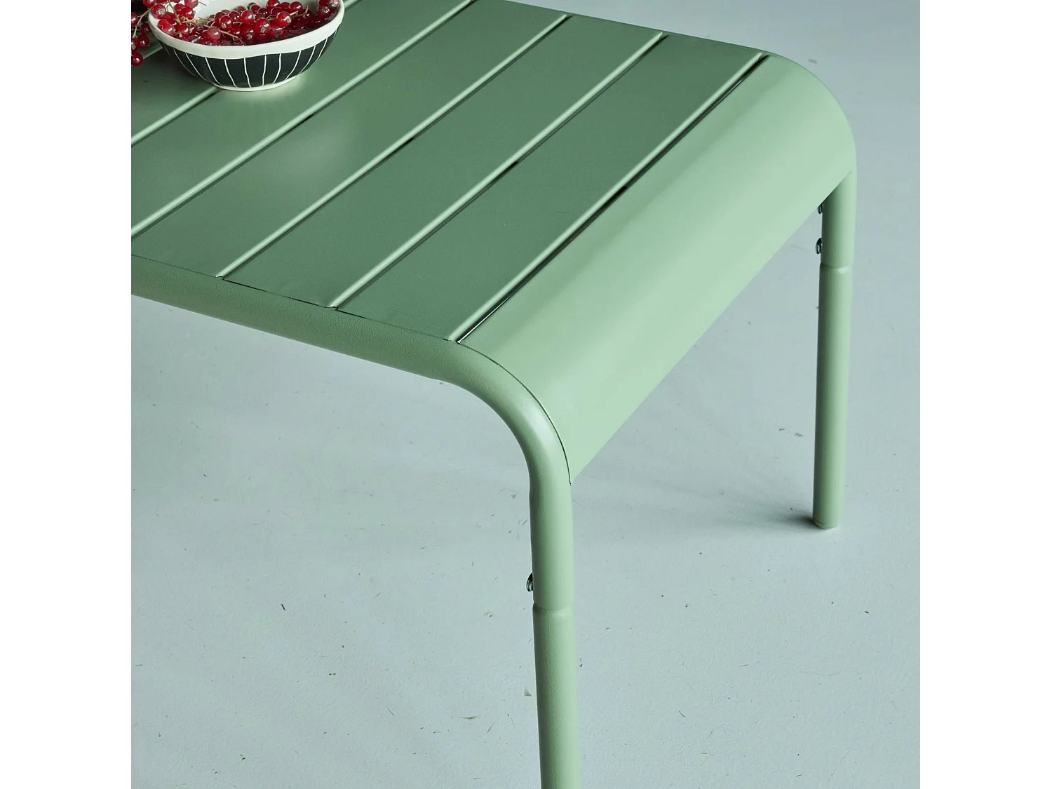 Tavolino da giardino in acciaio, 90 cm, verde