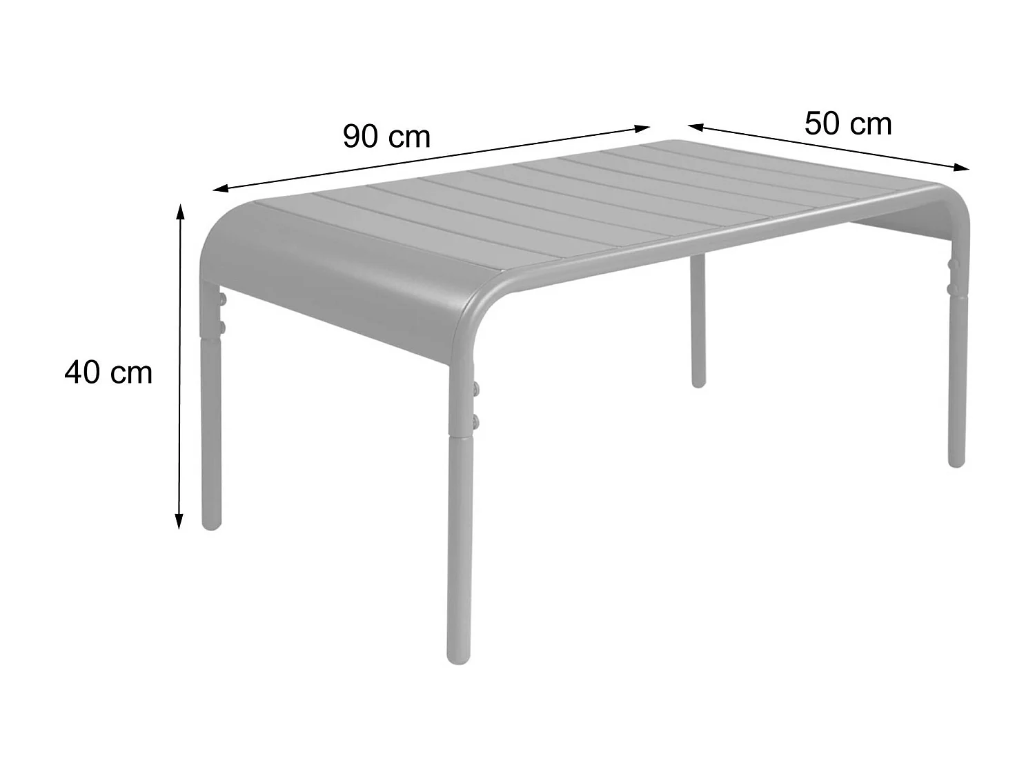 Tavolino da giardino in acciaio, 90 cm, beige