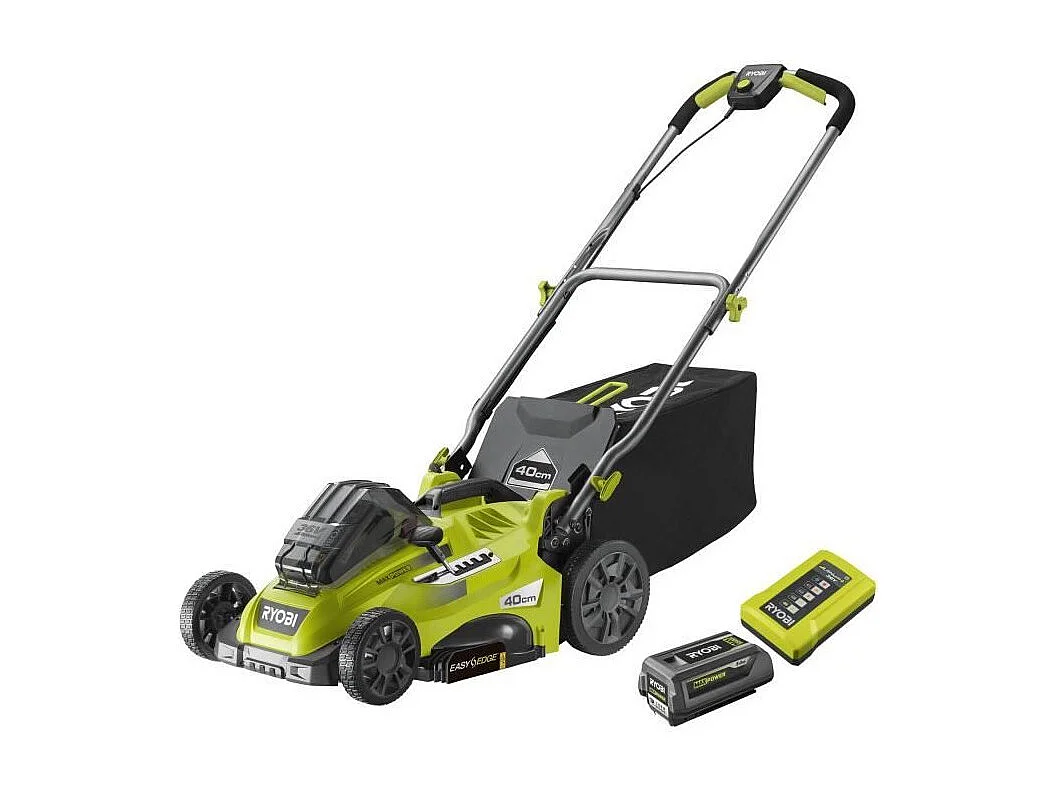 Tondeuse poussée 36V - RYOBI - Ø coupe 40 cm - Ramassage et mulching - 1 batterie lithium+ 36V 5,0 Ah et 1 chargeur 1,7 A