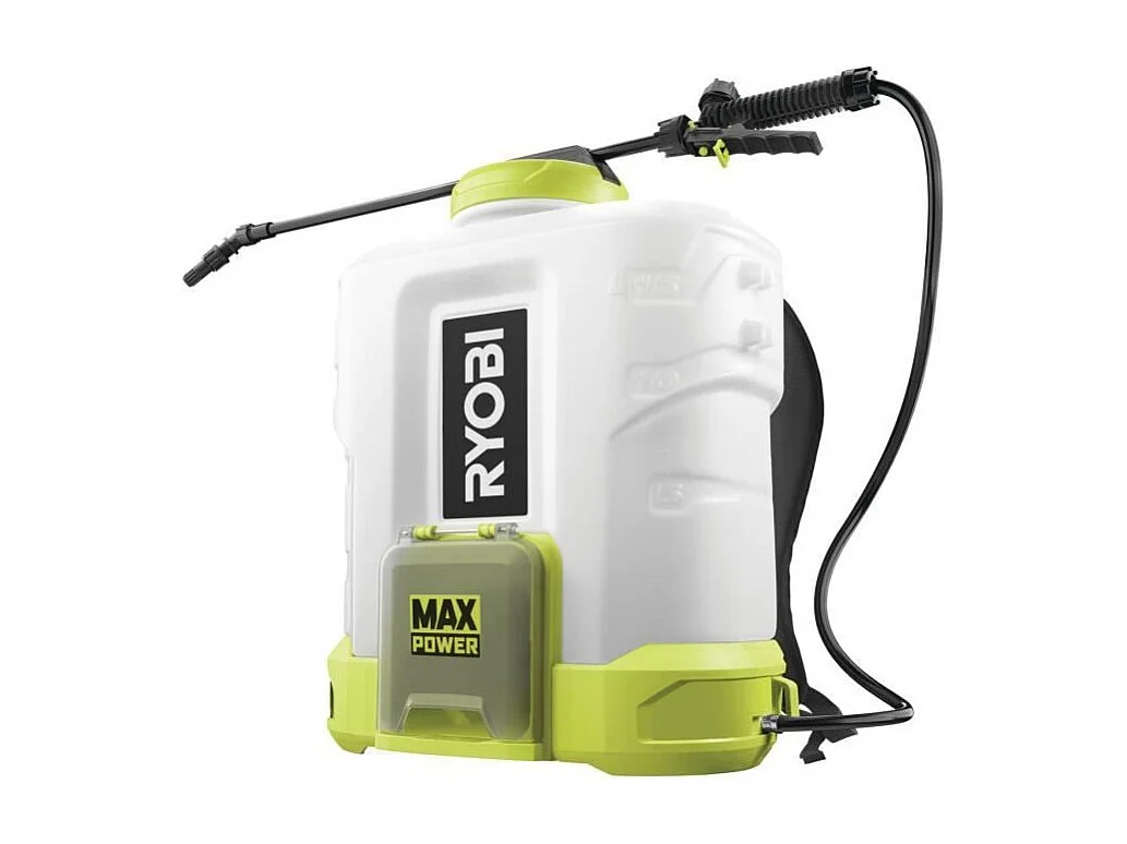 Plecakowy opryskiwacz RYOBI 15L 36V Lithium+ z lancą 120 cm, regulowane ciśnienie 0,4-6,2 bar, przepływ 1,2 l/min