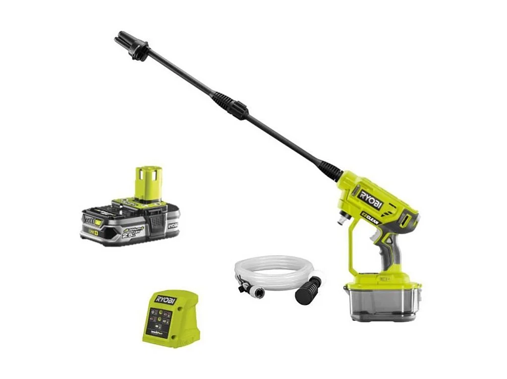 RYOBI - Pistolet haute pression 18V 22 bars 182 L - buse 3-en-1 - 1 batterie lithium+ 18V 2,5 Ah et 1 chargeur 1,5 A - RY18PW22A