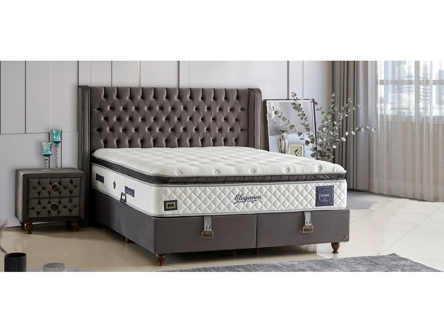 Lit Elegance avec matelas – 90 × 200 cm avec matelas inclus