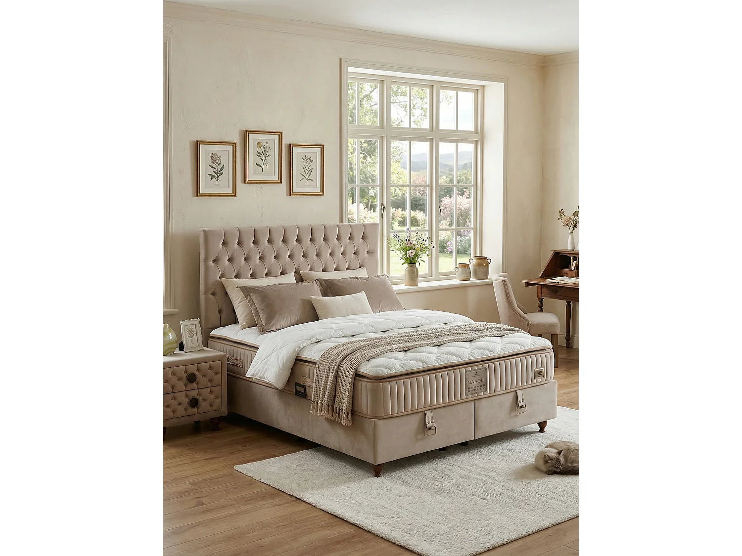 Letto Napoli con materasso – 180 × 200 cm con materasso incluso