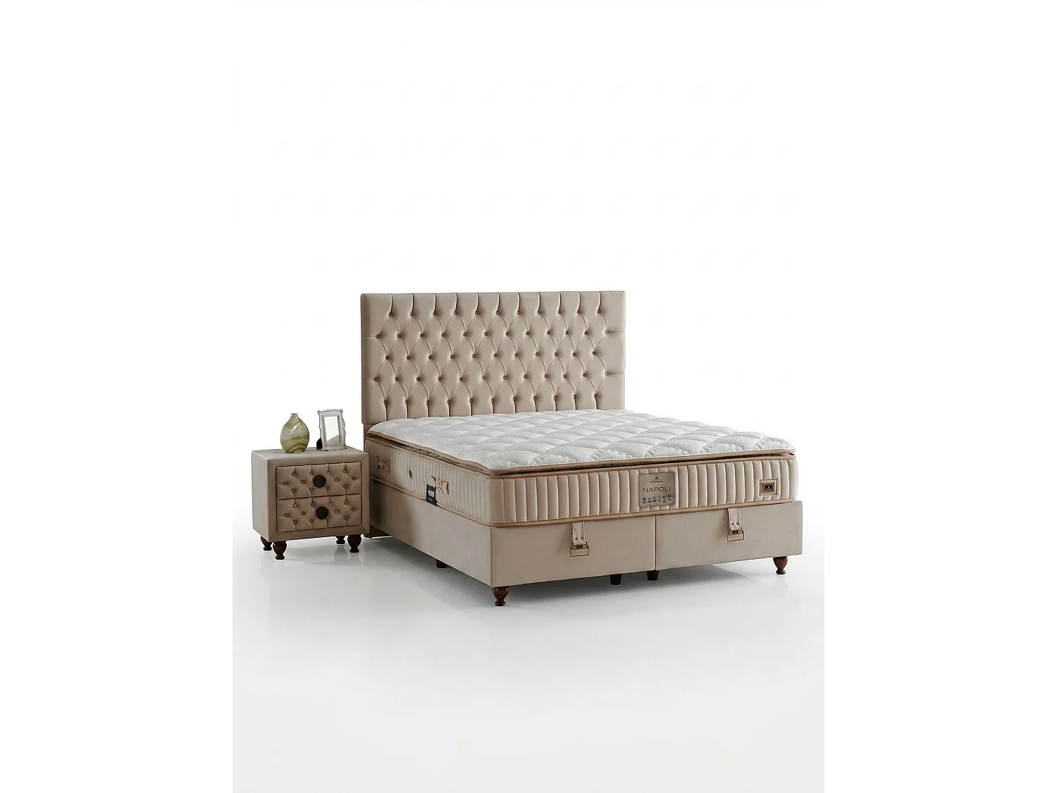 Letto Napoli con materasso – 180 × 200 cm con materasso incluso