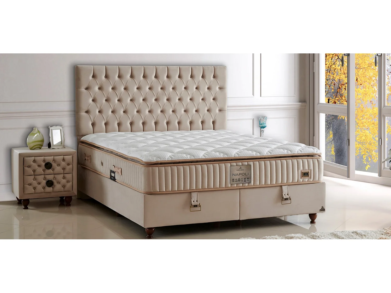 Letto Napoli con materasso – 180 × 200 cm con materasso incluso