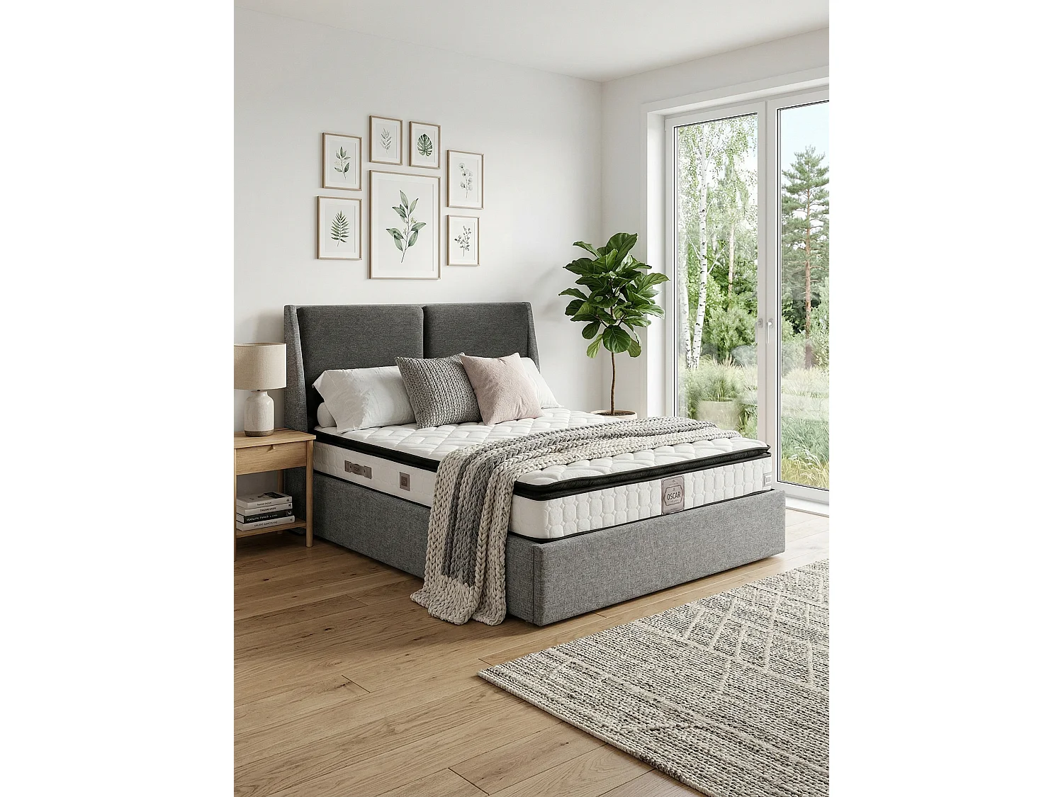 Lit Oscar avec matelas – 90 × 200 cm avec matelas inclus