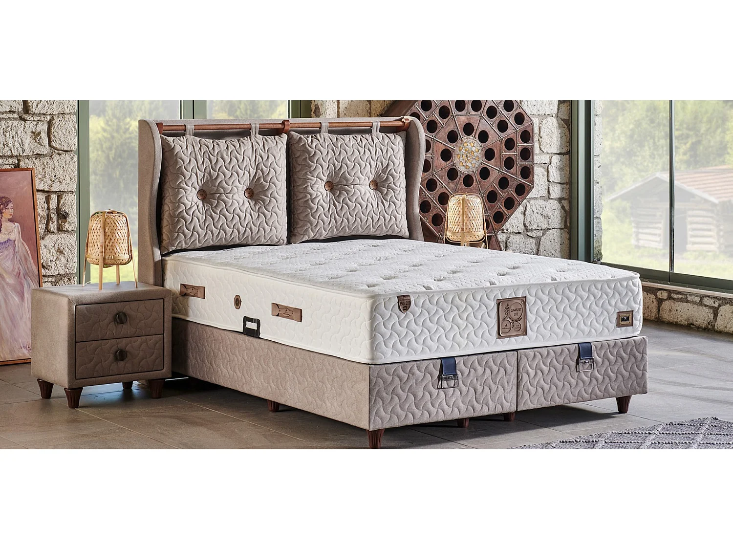 Letto Comfort Life con materasso – 160 x 200 cm con materasso incluso
