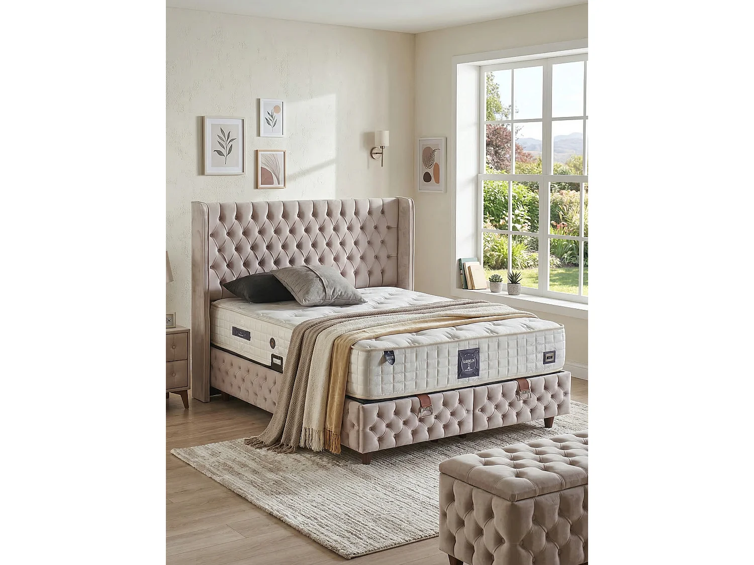 Lit Kardelen Plus avec matelas – 90 × 200 cm avec matelas inclus