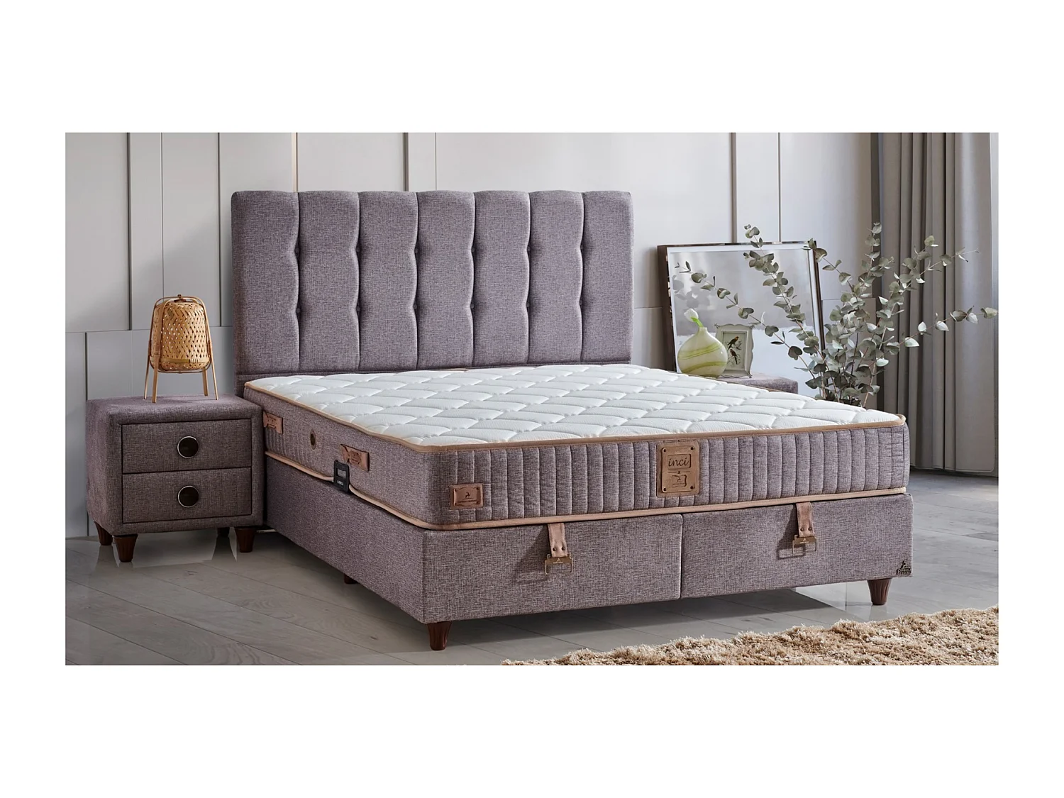 Set Letto Inci Plus 140 x 200 con Materasso e Topper