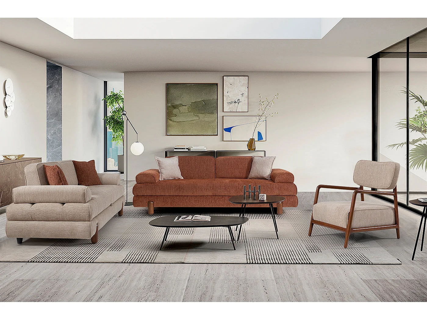 Set Divani Focus (2 divani 3 posti + 1 poltrona)