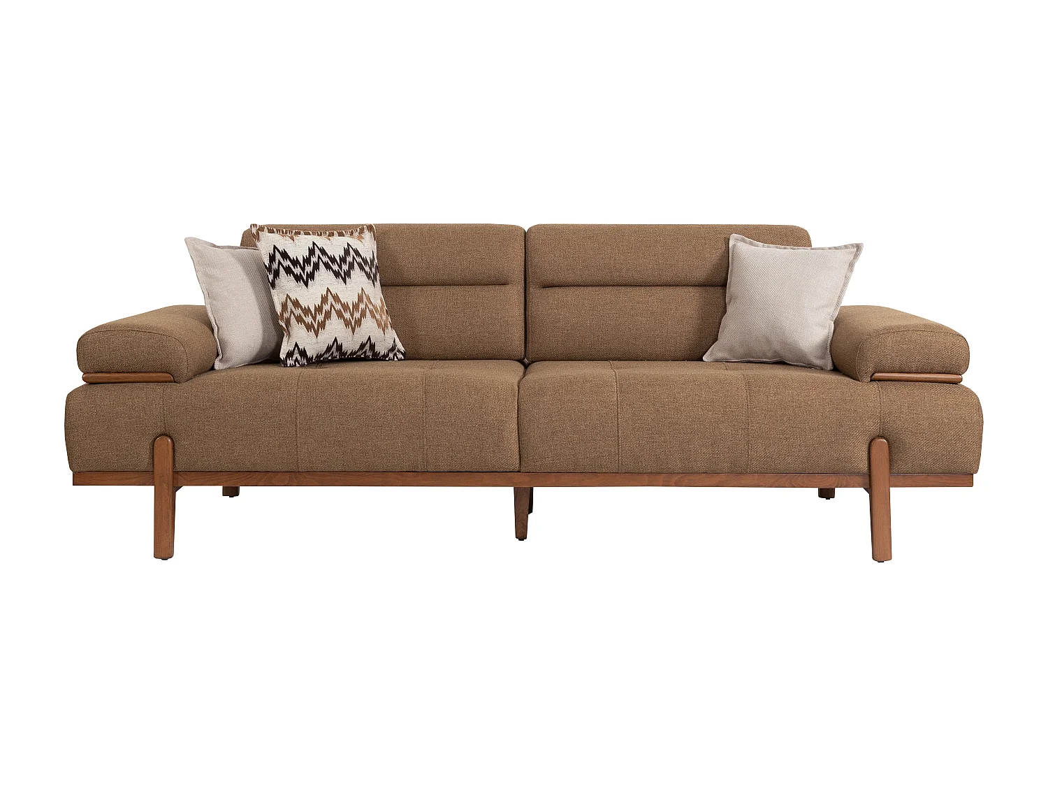 Ensemble de canapé Spring 3 pièces Marron-Beige – 2 trois places & fauteuil