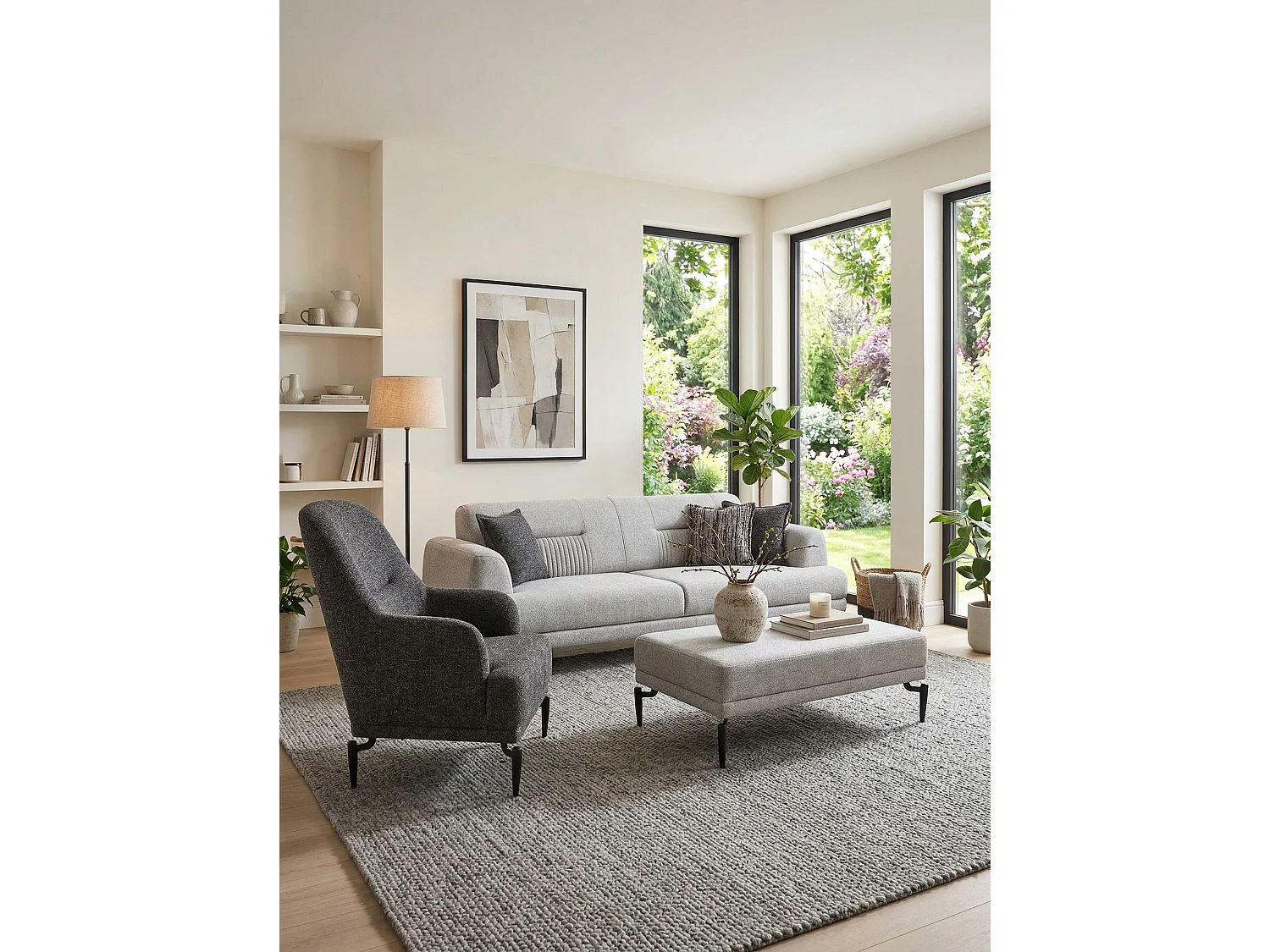 Luna Sofa-Set 3-teilig (2 x Dreisitzer 227cm + Sessel)